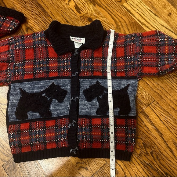Heartworks Girls Size 10-12 Red Plaid Holiday Sweater Scottish Terrier Dogs - Picture 13 of 13